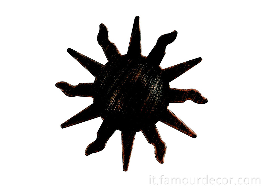 Sun-shaped wrought iron head curtain rod